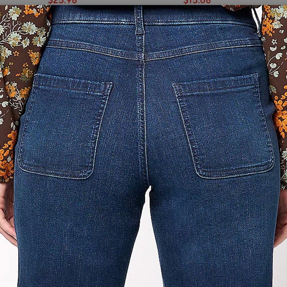 NEW Denim & Co. Cozy Touch Denim Regular Relaxed Straight Jeans 10 Dark Wash - Picture 8 of 8